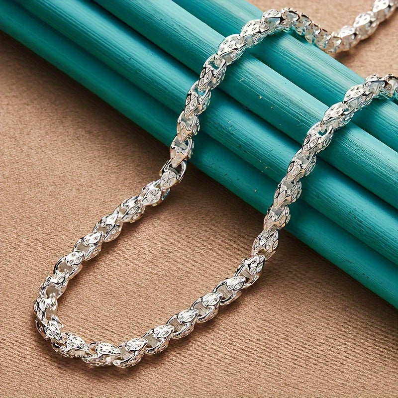 Elegant 925 Sterling Silver Bamboo Chain Necklace - Hypoallergenic & Nickel-Free, Modern Minimalist Design - Perfect Gift for Any Occasion, Men And Women, Fashion Jewelry, Avant-garde Style