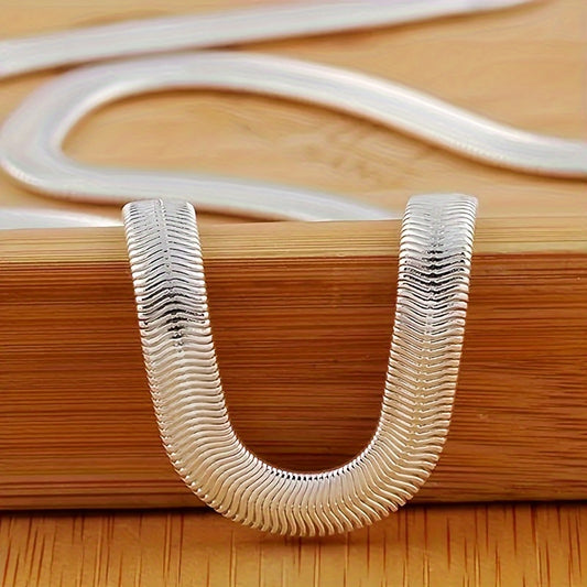 925 Sterling Silver Flat Snake Chain Necklace Unisex Gift