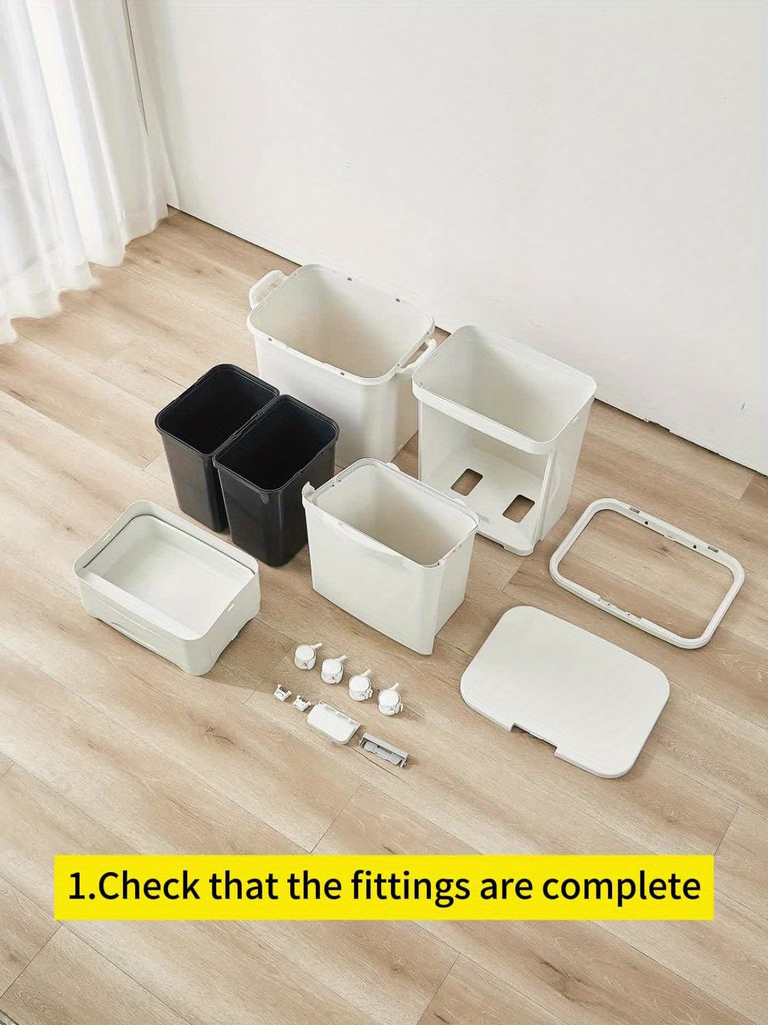 1pc Large Capacity Classified Multi-Tier Trash Can for Separation