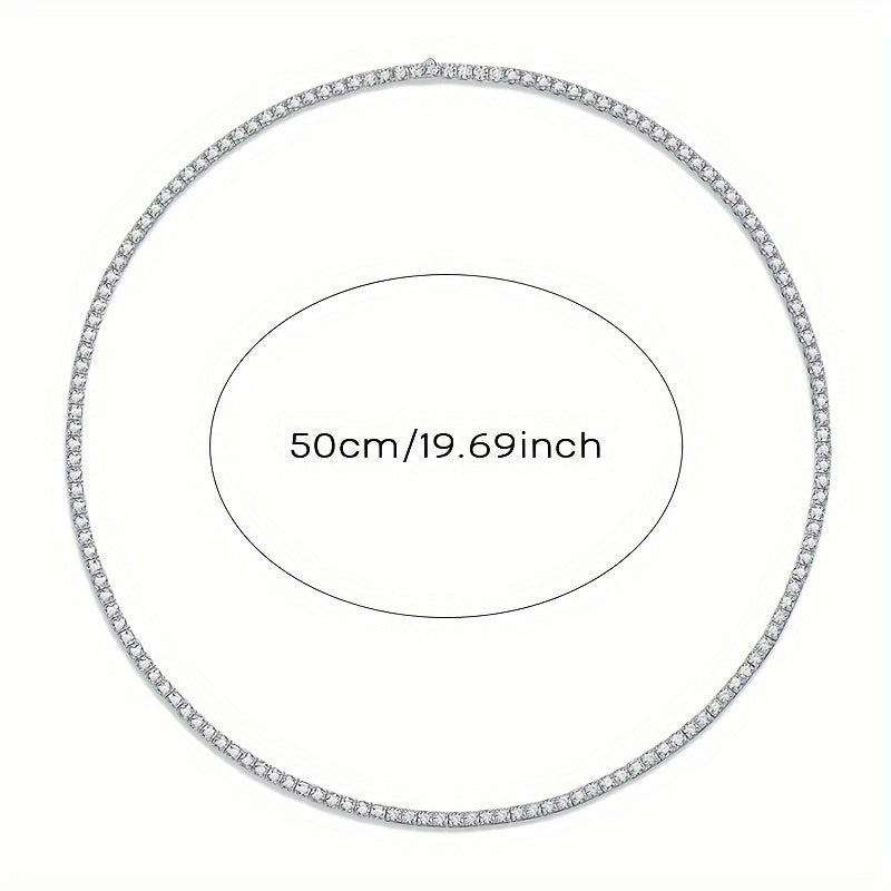 Moissanite Necklace - 925 Sterling Silver Tennis Chain Couples