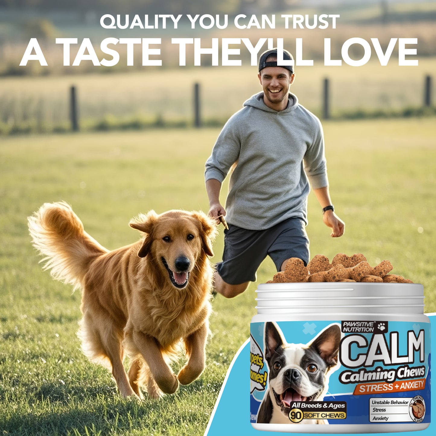 Pawsitive Nutrition Soft Calming Chews For Dogs 90 Count
