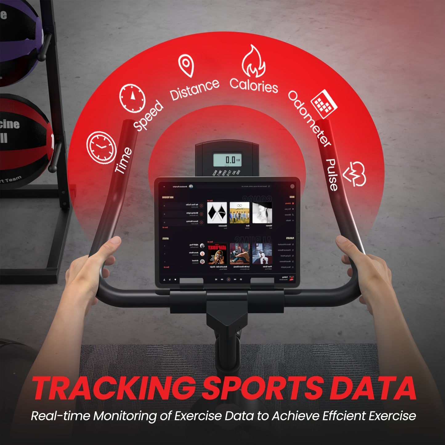 Exercise Bike with Digital Display & Comfortable Seat Cushion