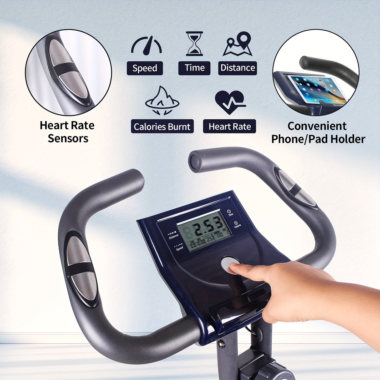 Leikefitness Folding Exercise Bike for Home Workouts