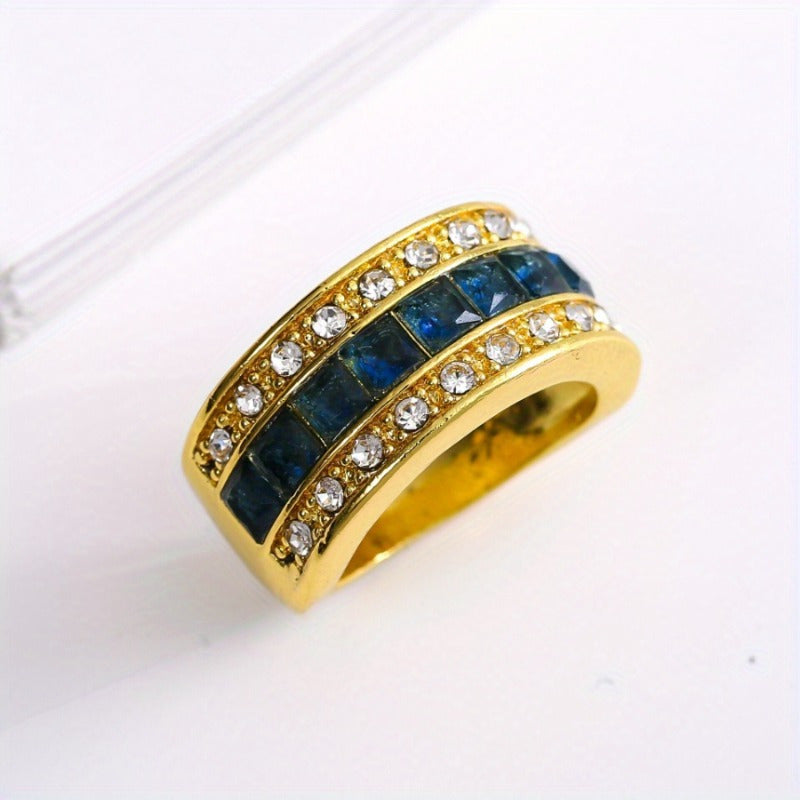 Men's Business Ring With Cubic Zirconia Stylish Design