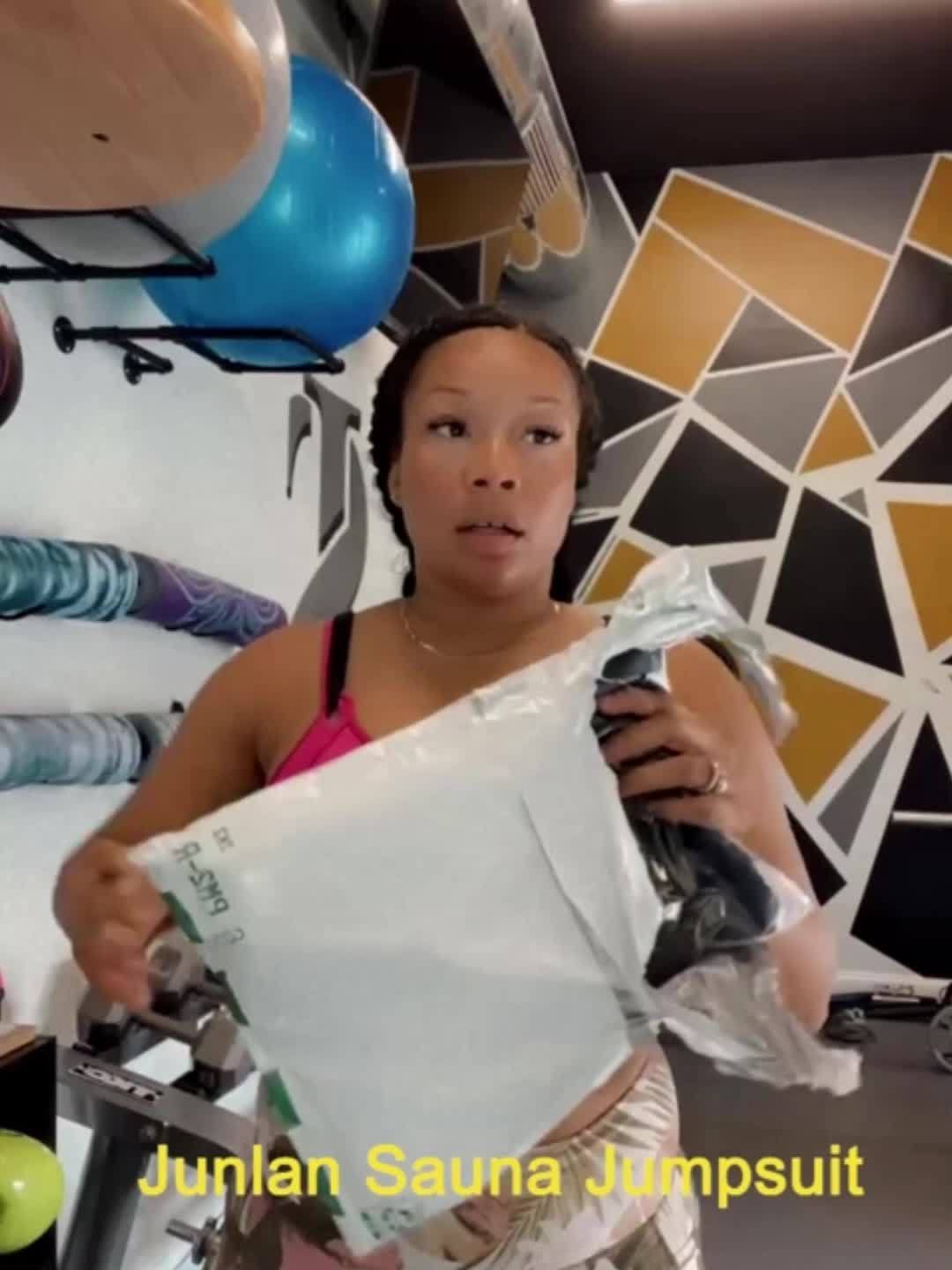 Junlan Full Body Sauna Suit Sweat Jumpsuit Waist Trainers for Women Workout Sweat Suit