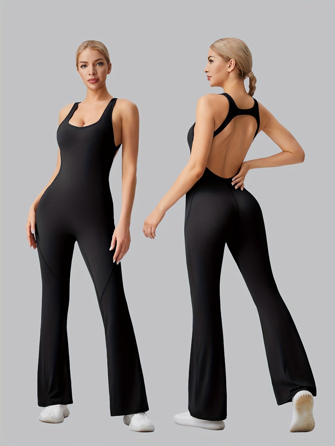 AFZ Women Removable Padded Bra Workout Jumpsuit Sportswear