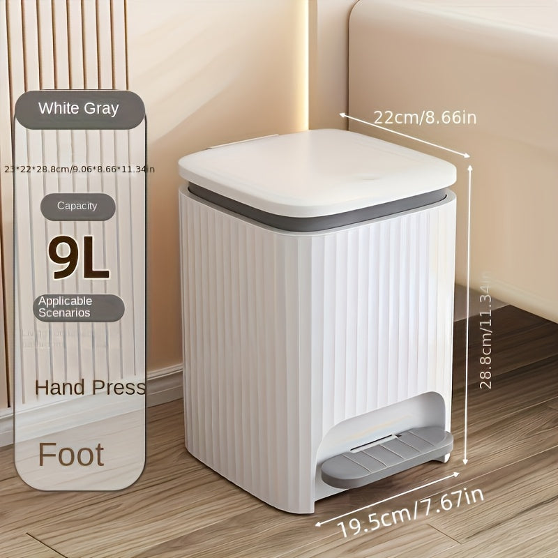 Luxury Large-Capacity Foot Pedal Trash Can with Odor Seal