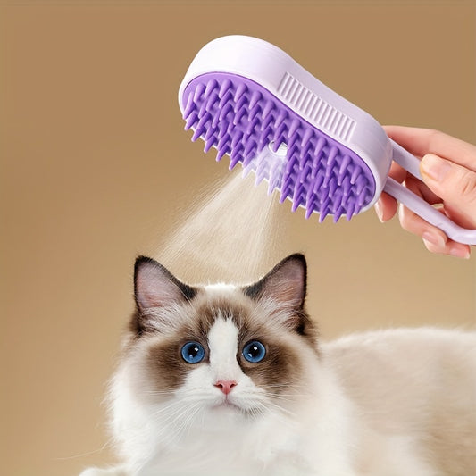 No Rinse Cleaning Brush For Pets Steam Fluff Removal Massage Comb Pet Bath Brush Automatic Hair Removal Spray And Anti Static Massage Comb For Dog And Cat Grooming