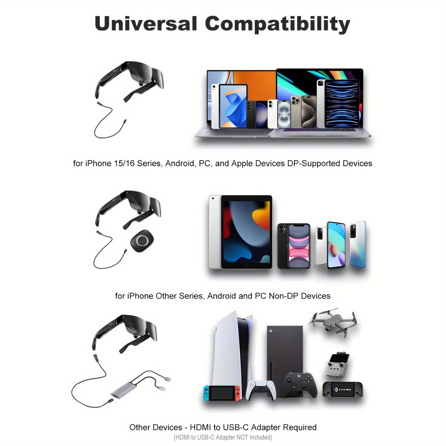 T1 AR Smart Glasses, 150 Inch OLED Virtual Display