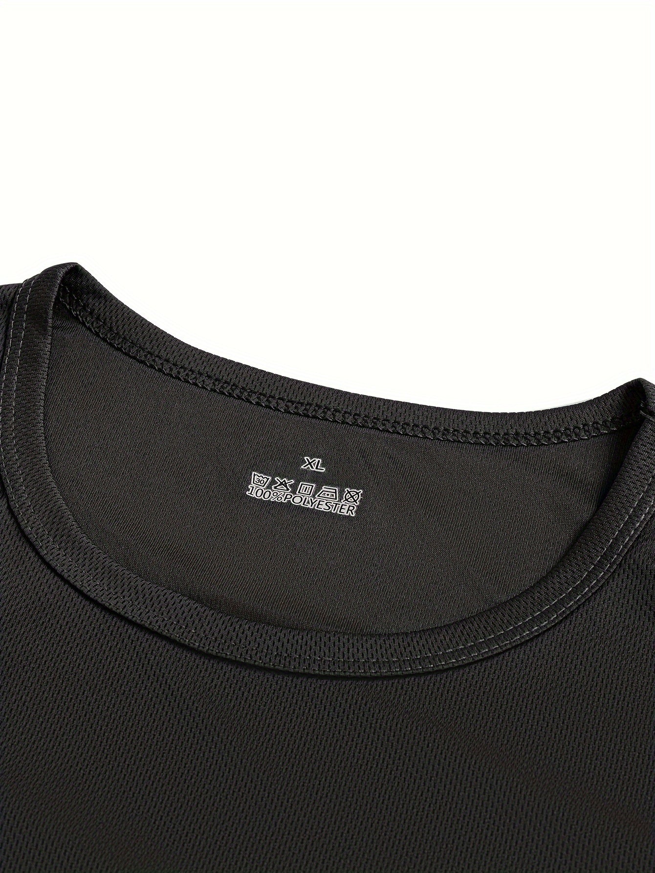 5pcs Men's Quick-Dry Breathable T-Shirts - Solid Color, Crew Neck, Short Sleeve, Lightweight Summer Sports Tops for Fitness & Training, Machine Washable, Polyester, Casual Wear|Versatile Tshirts|Smooth Texture