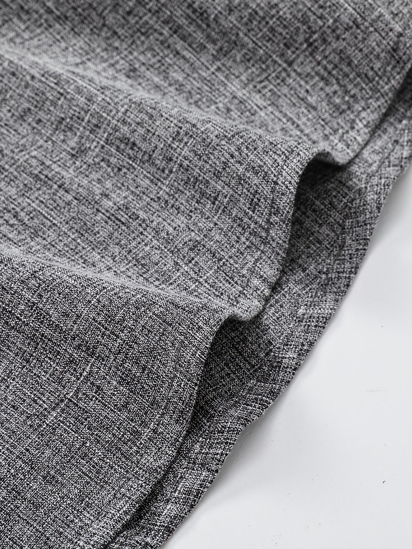 Men's Casual Linen Button- Shirt - Short Sleeve, Black & Gray, Lightweight & Breathable, Perfect for Beach, Summer, Weddings & Outdoor Activities, Outdoor Casual Top | Turndown Collar Shirt | Breathable Material