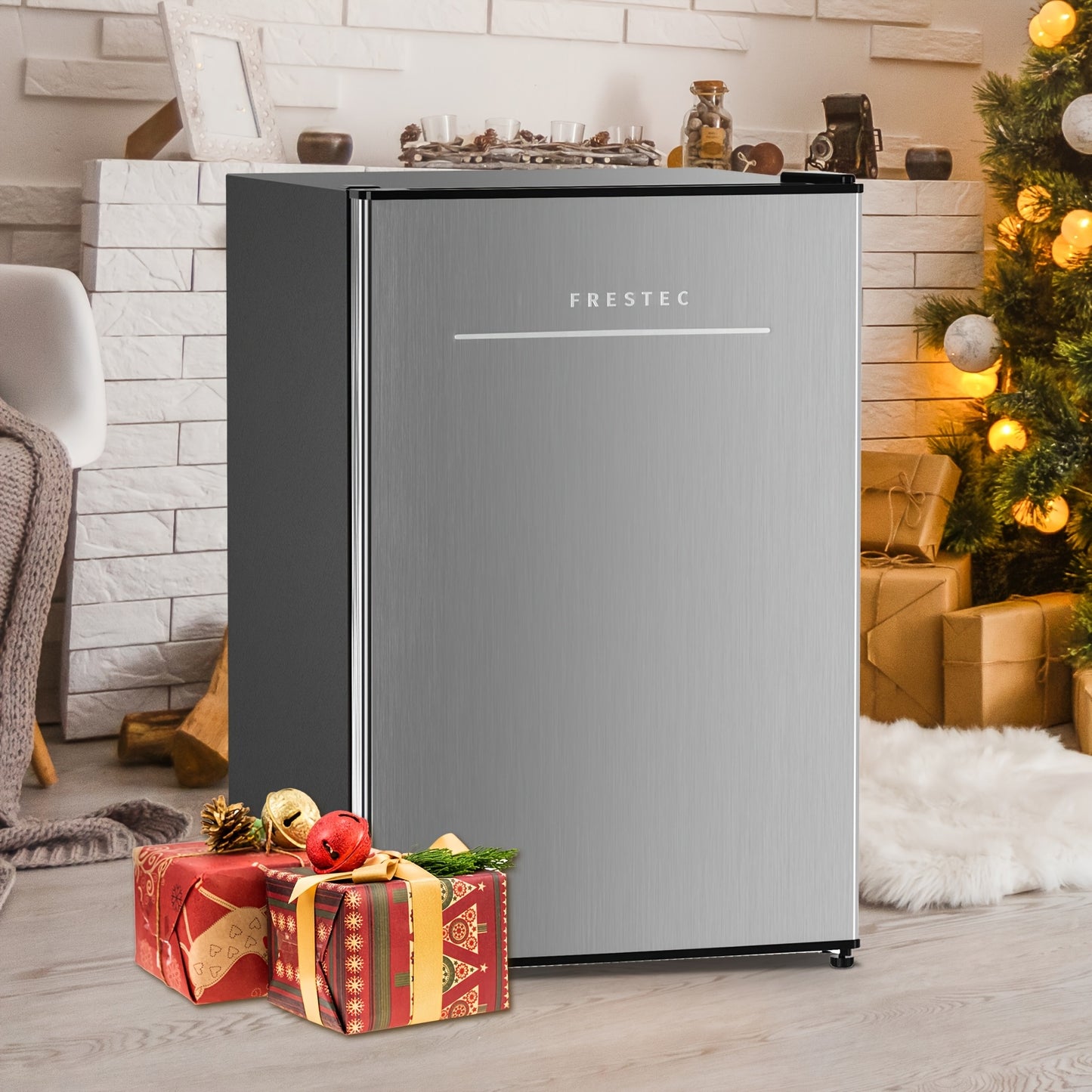 Frestec 3.5 Cubic Feet Mini Fridge With Freezer Compartment