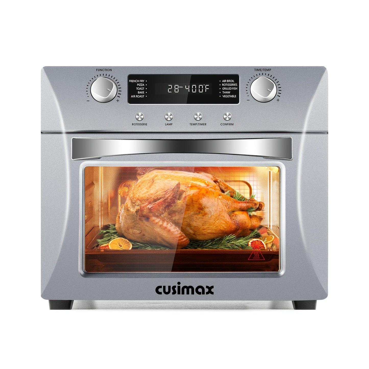 24QT Air Fryer Oven by Cusimax, 10-in-1 Function Selection with One Click, Equipped with Rotisserie Setting, Free Control of Time and Temperature