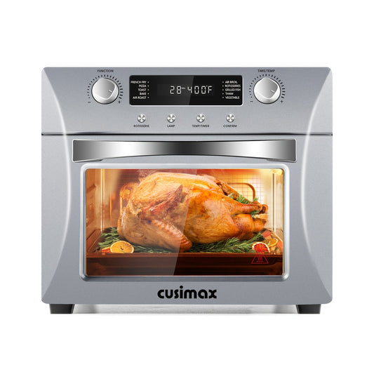 24QT Air Fryer Oven by Cusimax, 10-in-1 Function Selection with One Click, Equipped with Rotisserie Setting, Free Control of Time and Temperature
