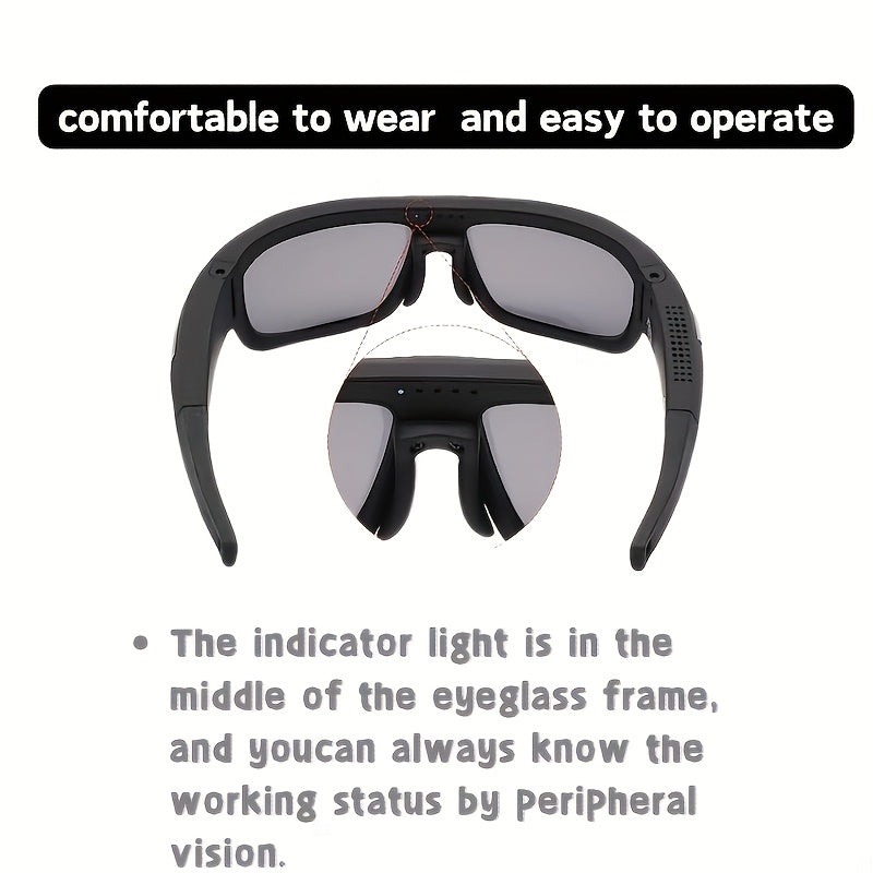 4K HD Smart Glasses Camera USB Rechargeable 180-Min Battery Life