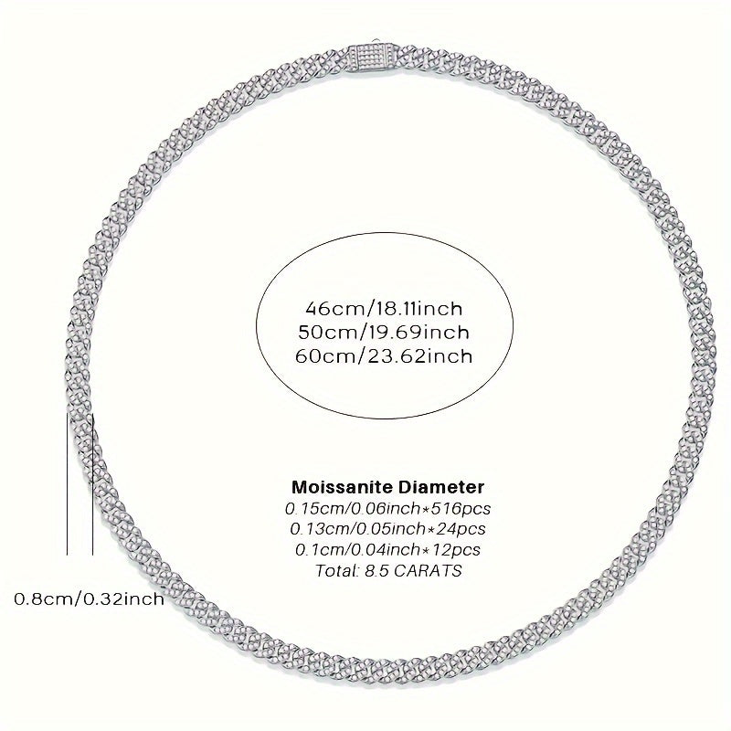 1Pcs 8.5 Carat Moissanite Necklace Pendant S925 Silver Plated