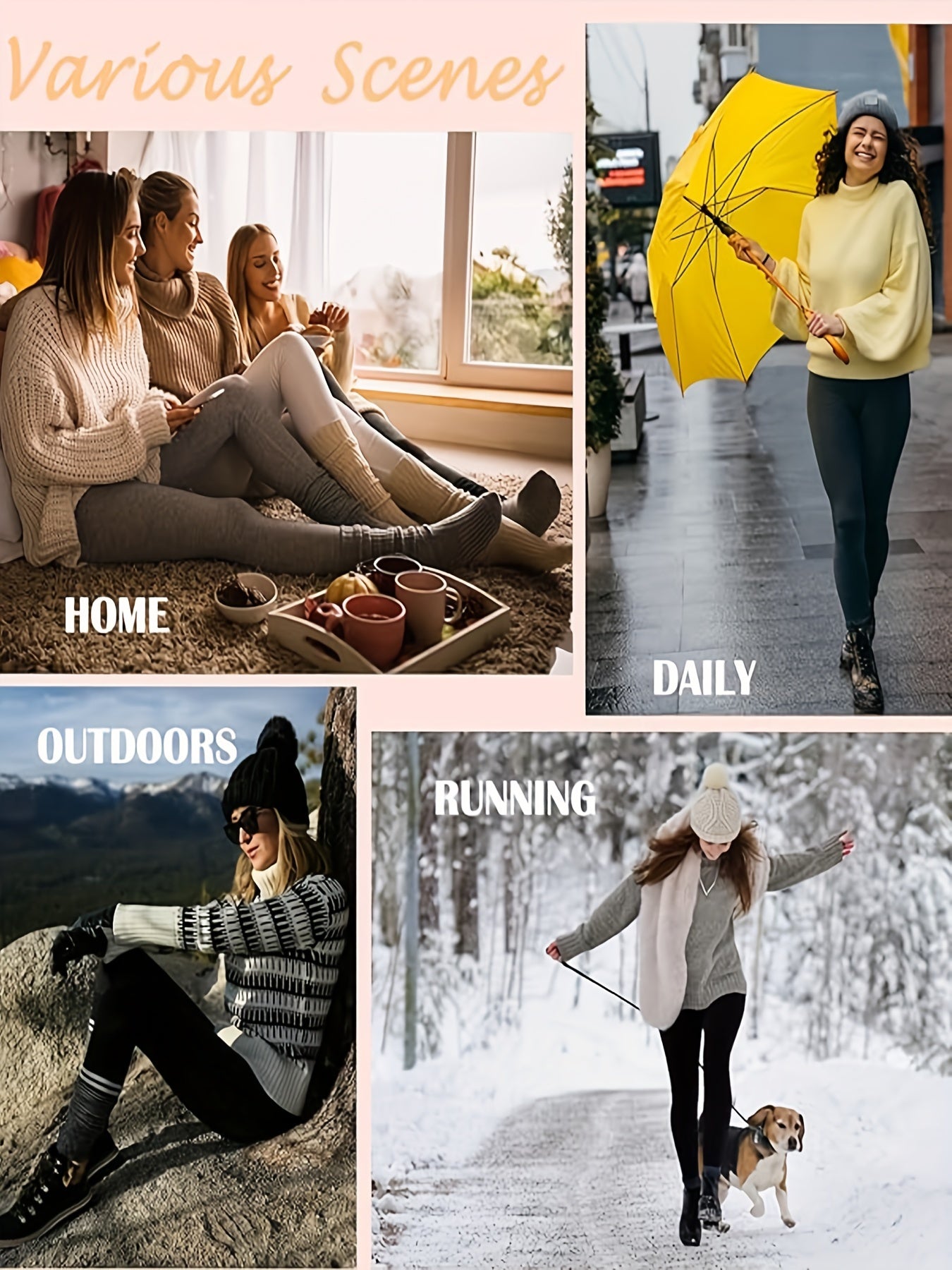 3 Pack Super Soft Plush Lined Thermal Leggings for Women, Workout Yoga Running Warm Pants