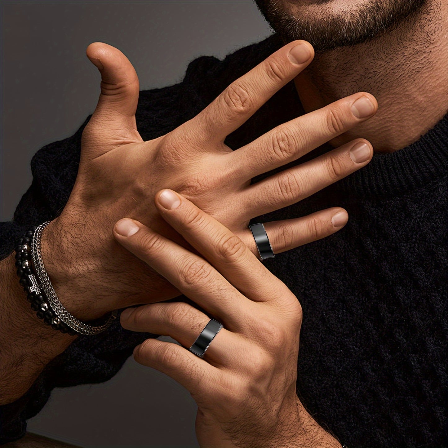 Smart Ring for Men Women Fitness Tracker IP68 Waterproof