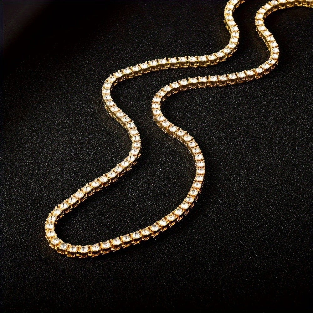 Moissanite Necklace - 925 Sterling Silver Tennis Chain Couples