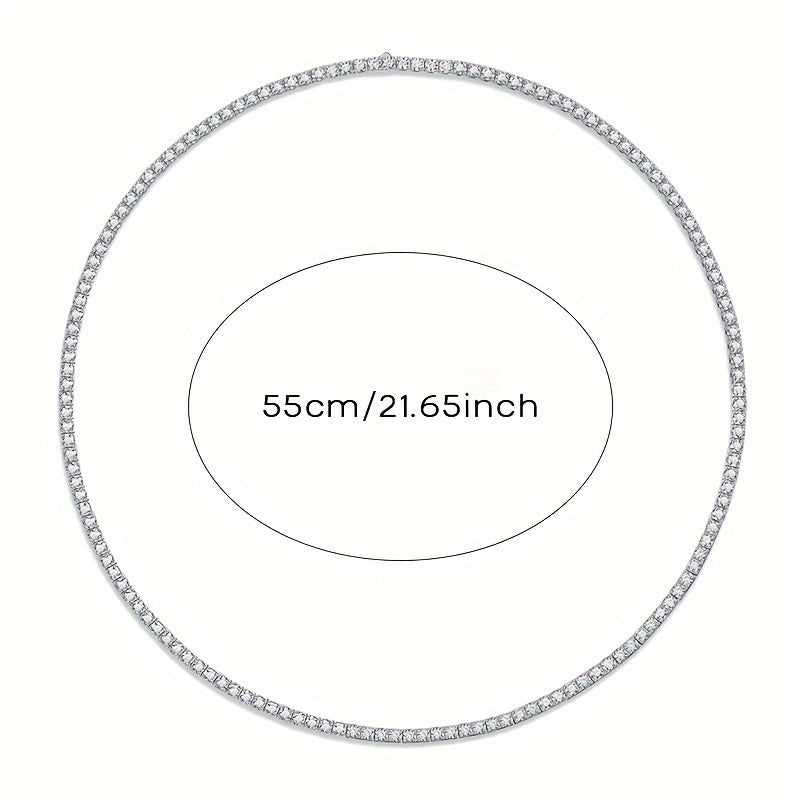 Moissanite Necklace - 925 Sterling Silver Tennis Chain Couples