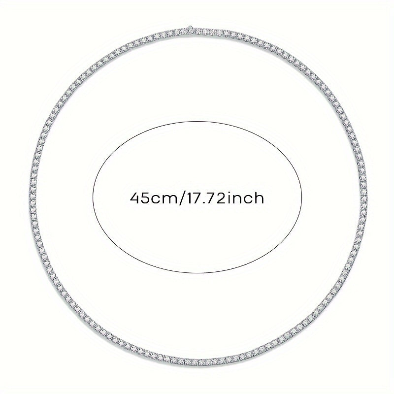 Moissanite Necklace - 925 Sterling Silver Tennis Chain Couples