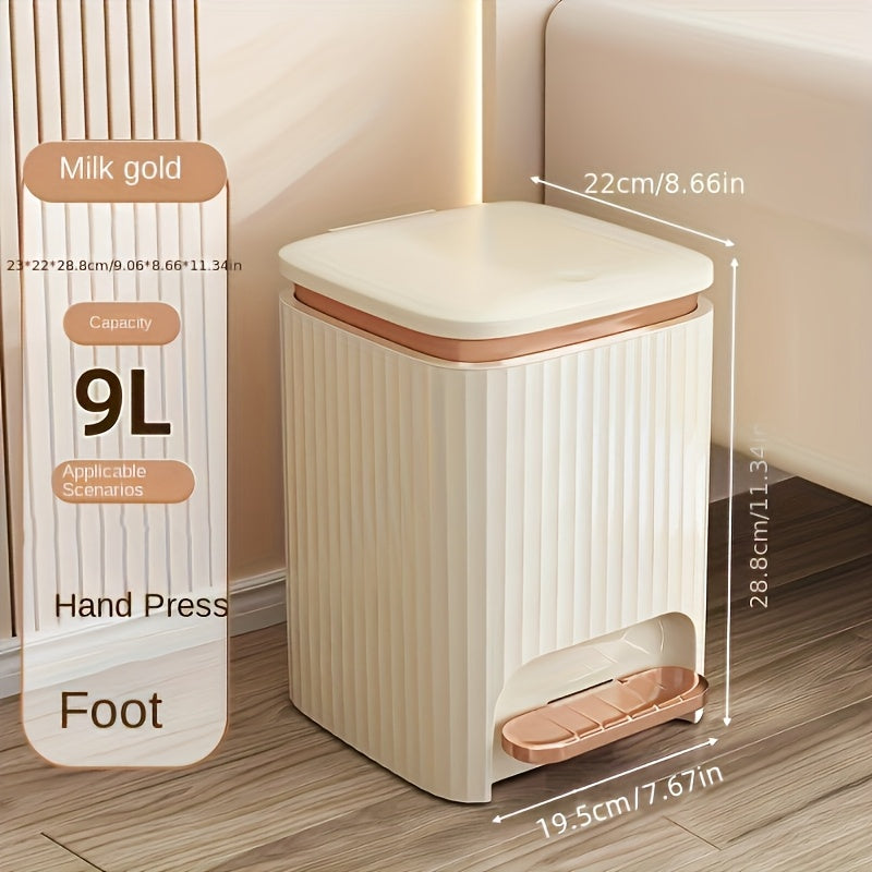 Luxury Large-Capacity Foot Pedal Trash Can with Odor Seal