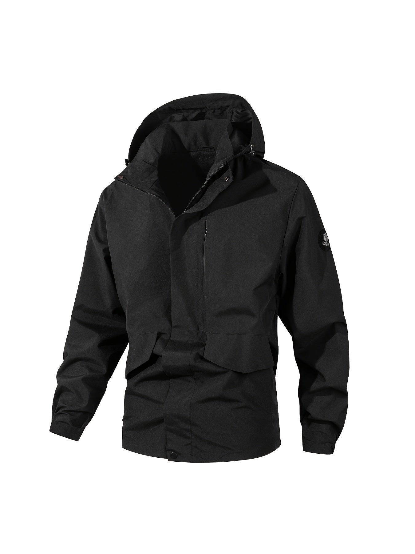 Women's Plus Size Windproof Hooded Jacket with Multiple Pockets Zippered Compartments and Adjustable Hood Machine Washable for Hiking Camping and Spring Fall Adventures