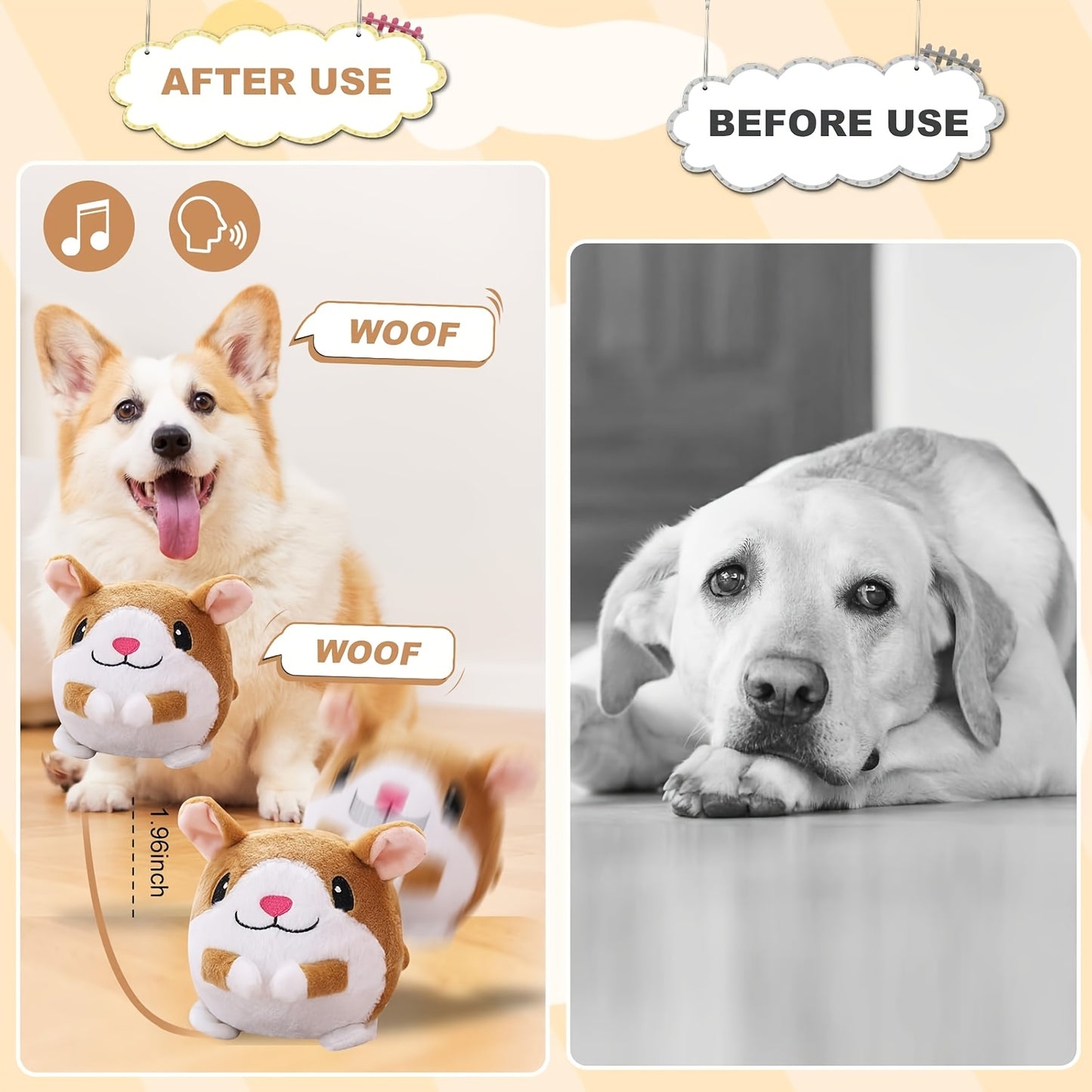 Active Moving Pet Plush Toy for Interactive Dog Fun
