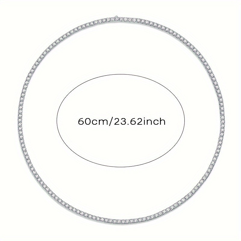 Moissanite Necklace - 925 Sterling Silver Tennis Chain Couples