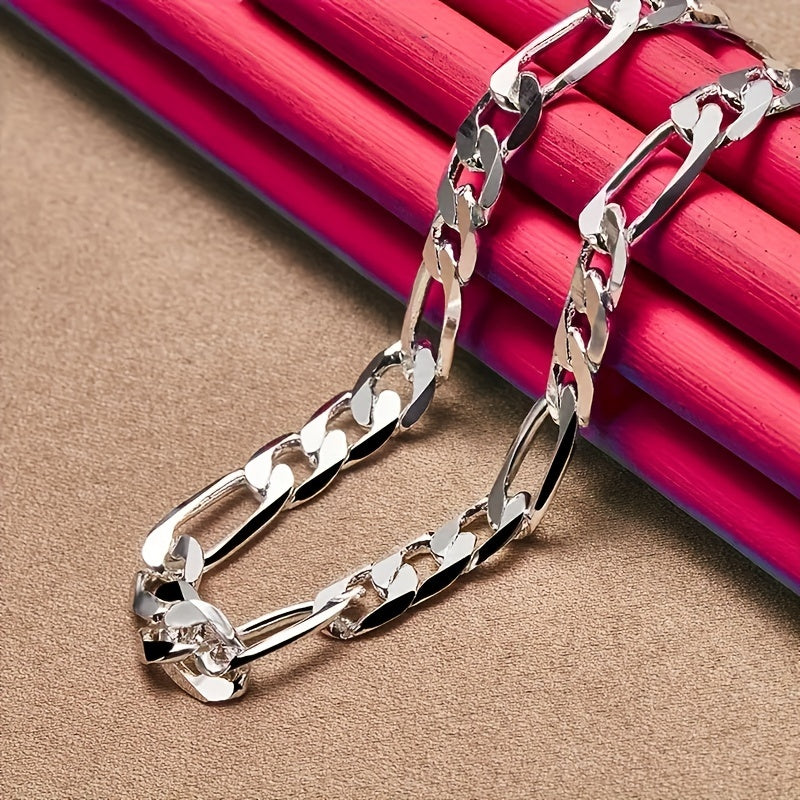 925 Sterling Silver Figaro Necklace Nickel Free Lead Free