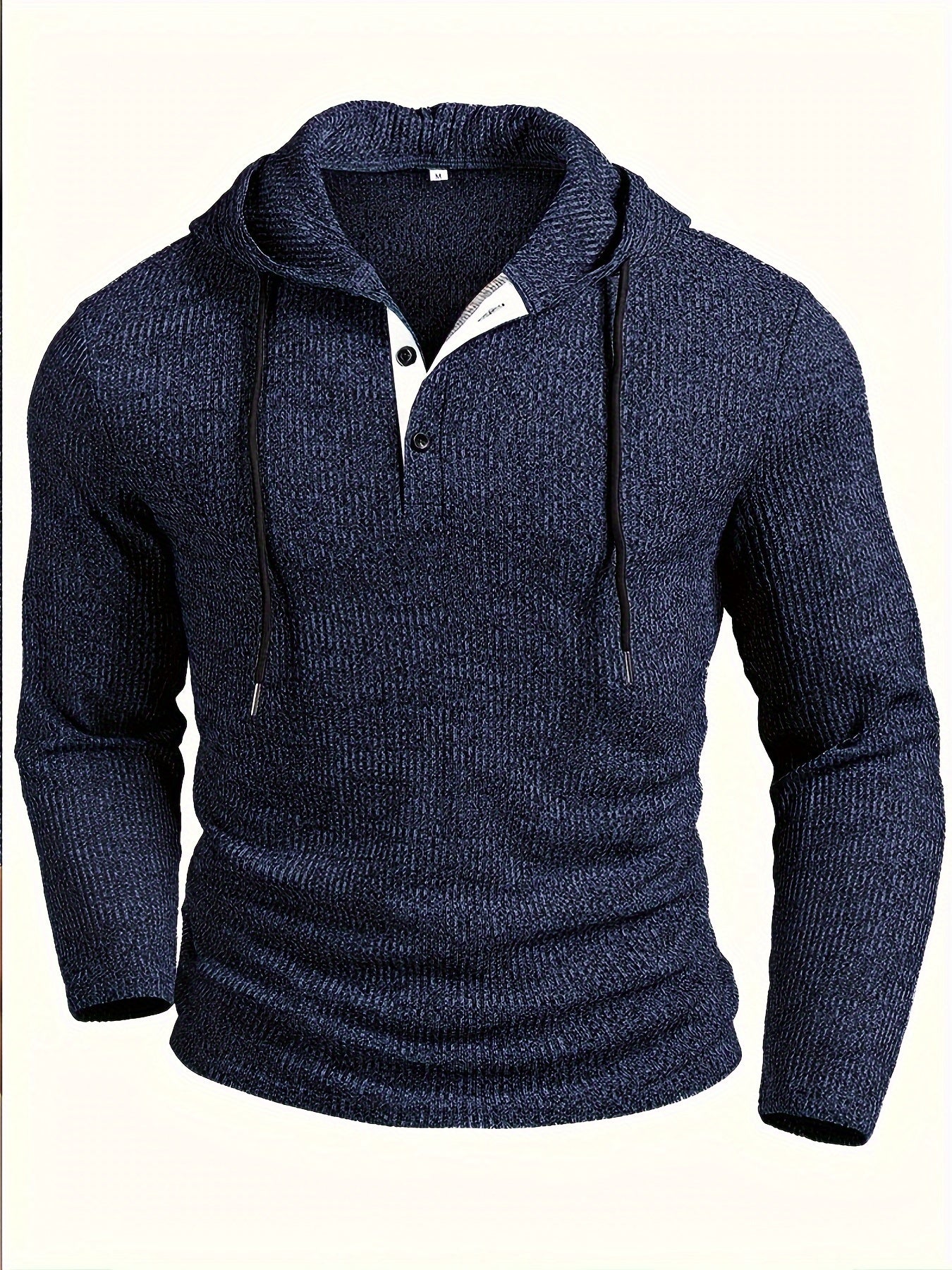 Men's Color Block Hooded Henley Shirt by VM
