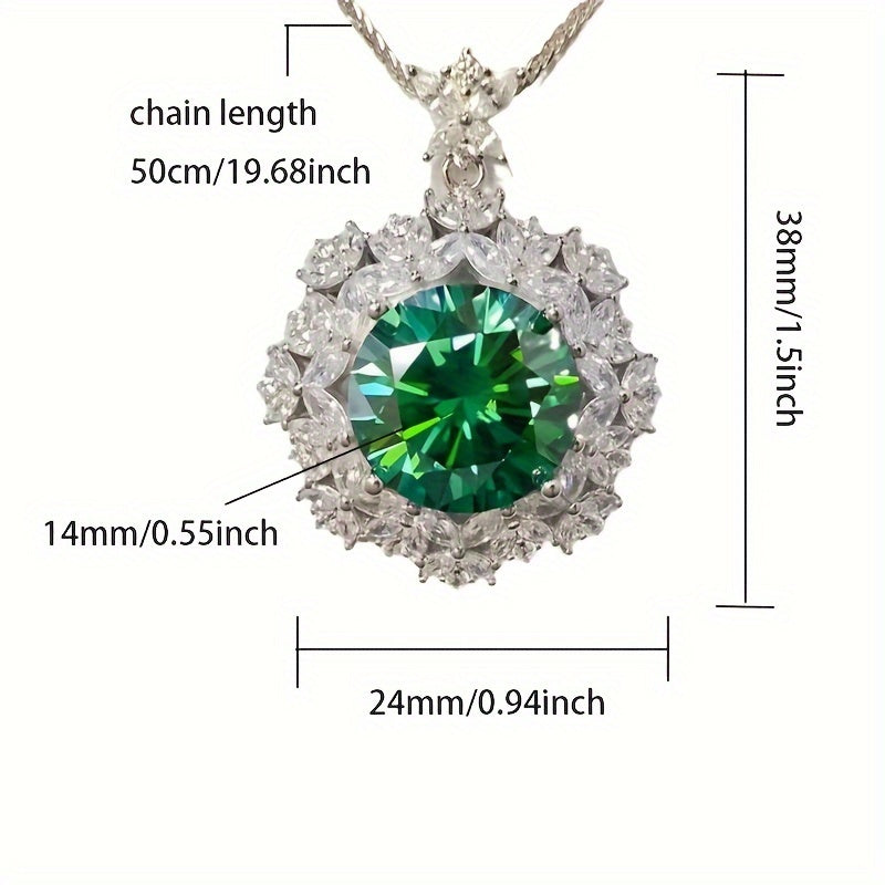 1pc S925 Silver With 18K Gold Plated Inlaid 5cts-10cts Moissanite Necklace