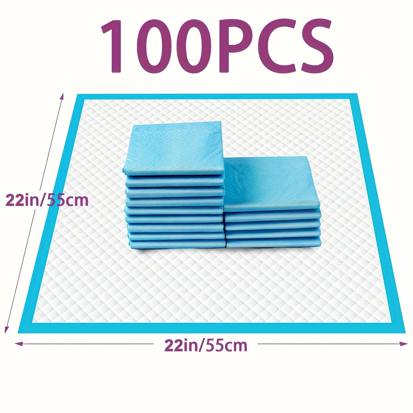 100pcs Dog Urinal Pads 22 Inch X 22 Inch Training Puppy Pads Super Absorbent Leak Proof Disposable Pet Potty Pads For All Pets