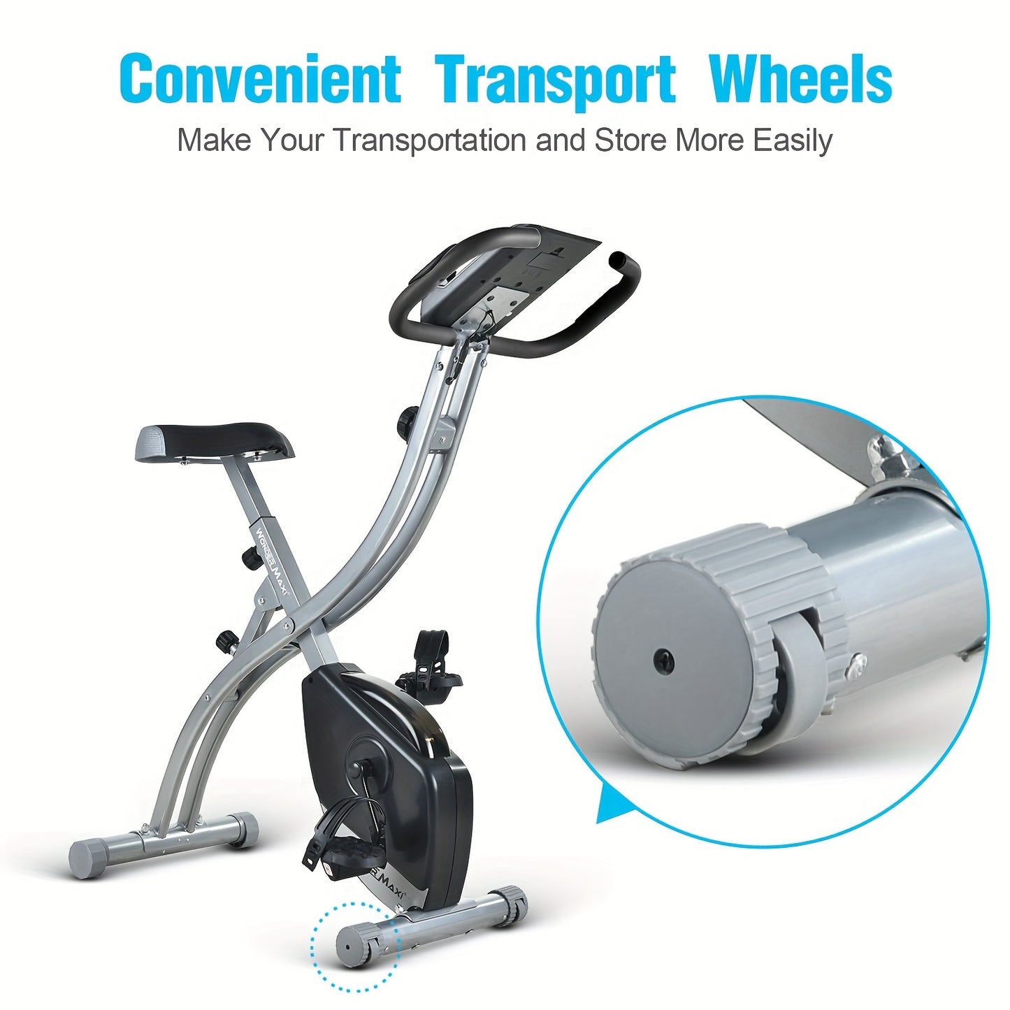Portable Bike with Roller Skating Design Low Noise 300 Pounds
