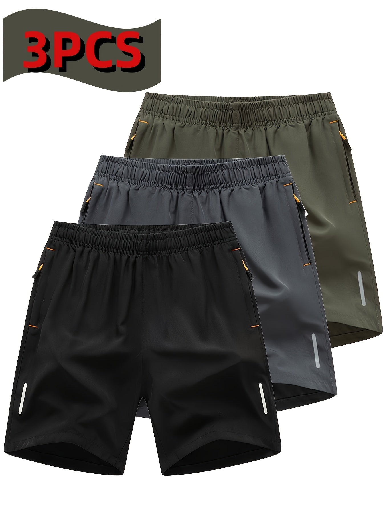 Men'S Three-Piece Set of Casual Sports Shorts