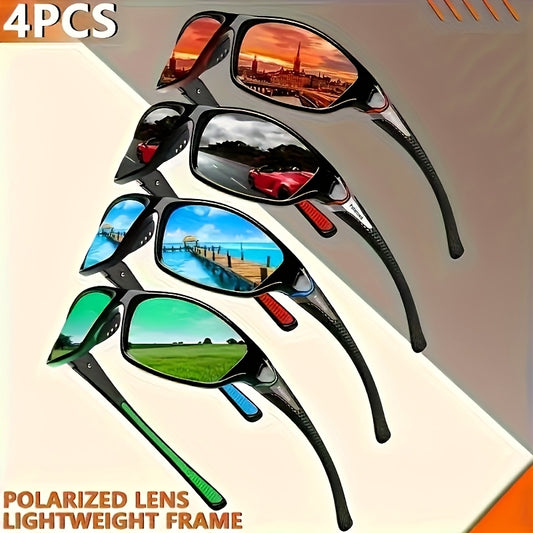 4-Pcs Polarized Men's Glasses for Fashionable Summer Sports