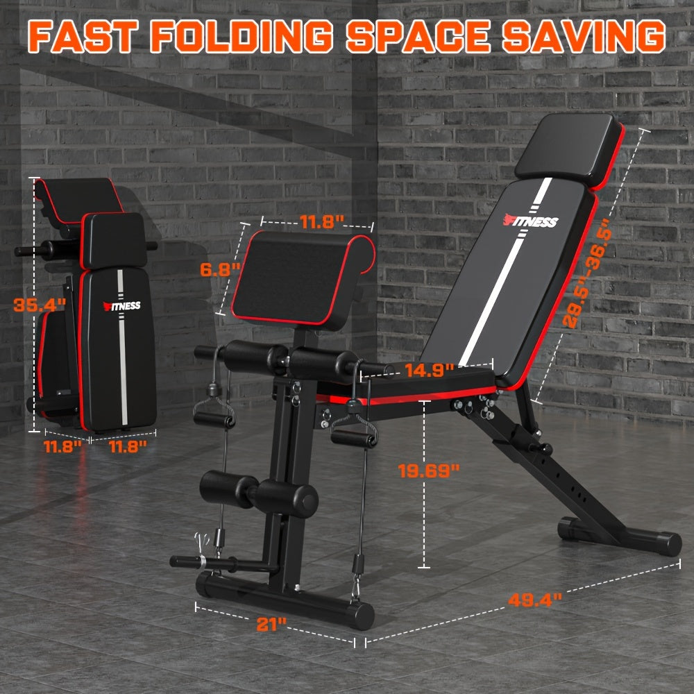 Workout Bench For Home Gym, Foldable Incline Decline Benches For Full Body Workout 770lbs