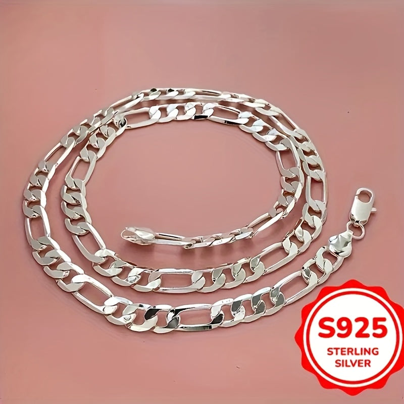 925 Sterling Silver Figaro Necklace Nickel Free Lead Free