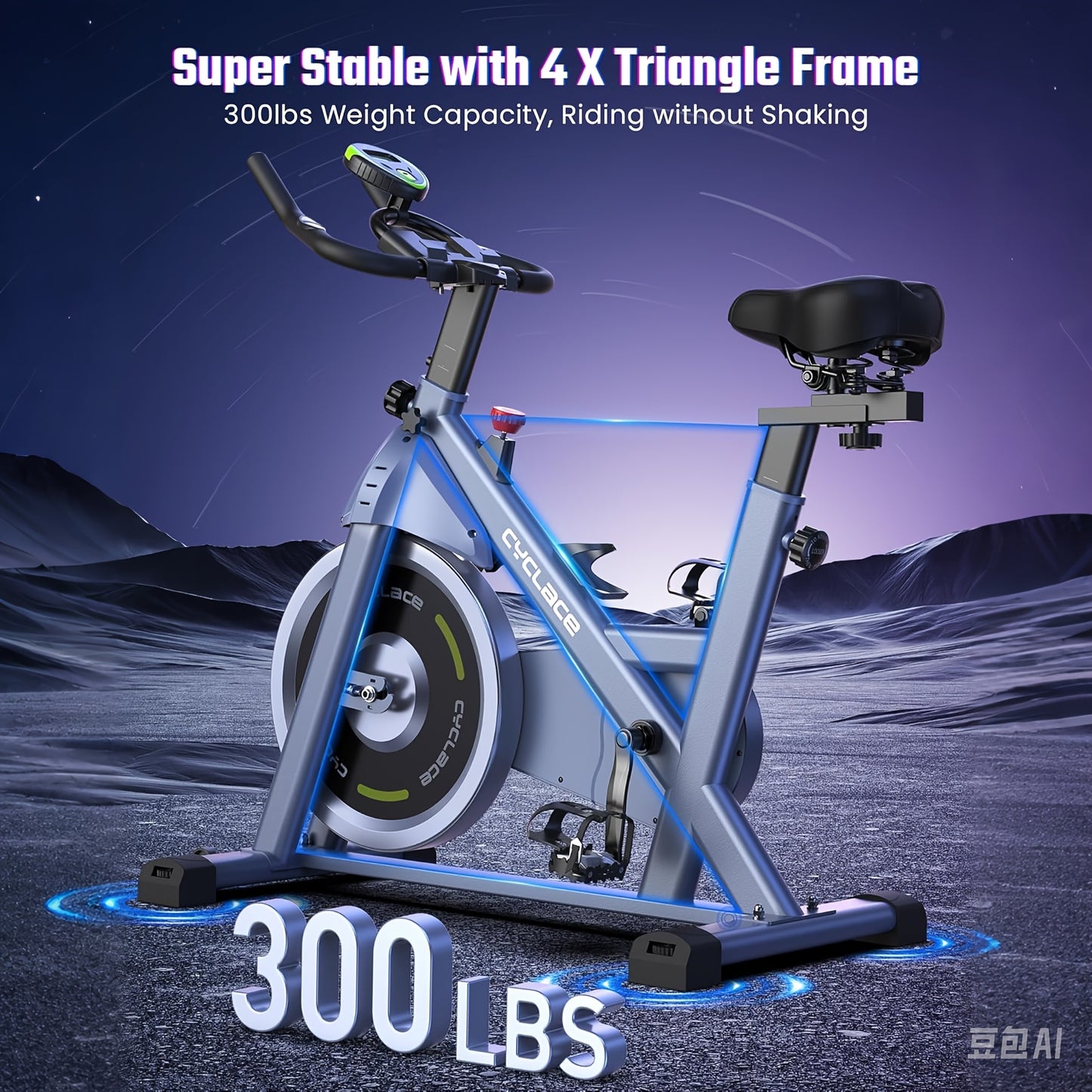 Adjustable Spin Bike - Quiet Smooth Operation for Full Body Workout