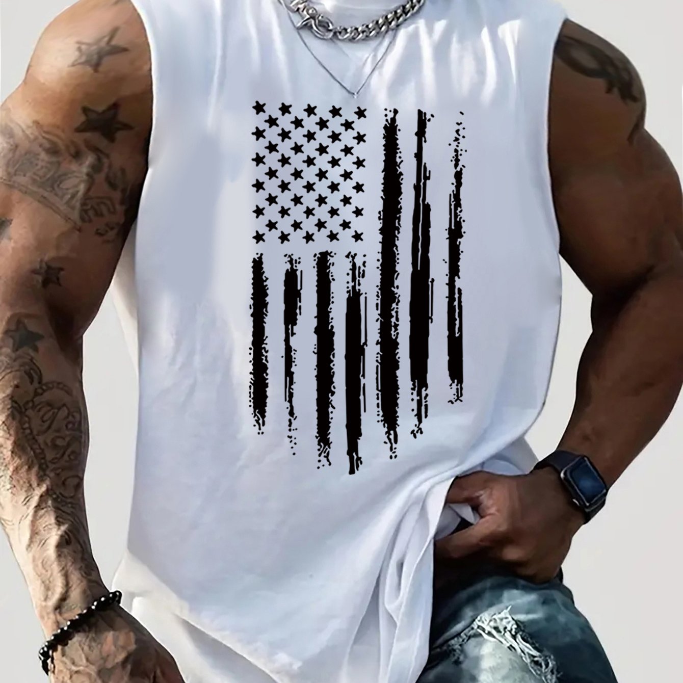 Men's 100% Cotton Breathable Sleeveless Tank Top Summer