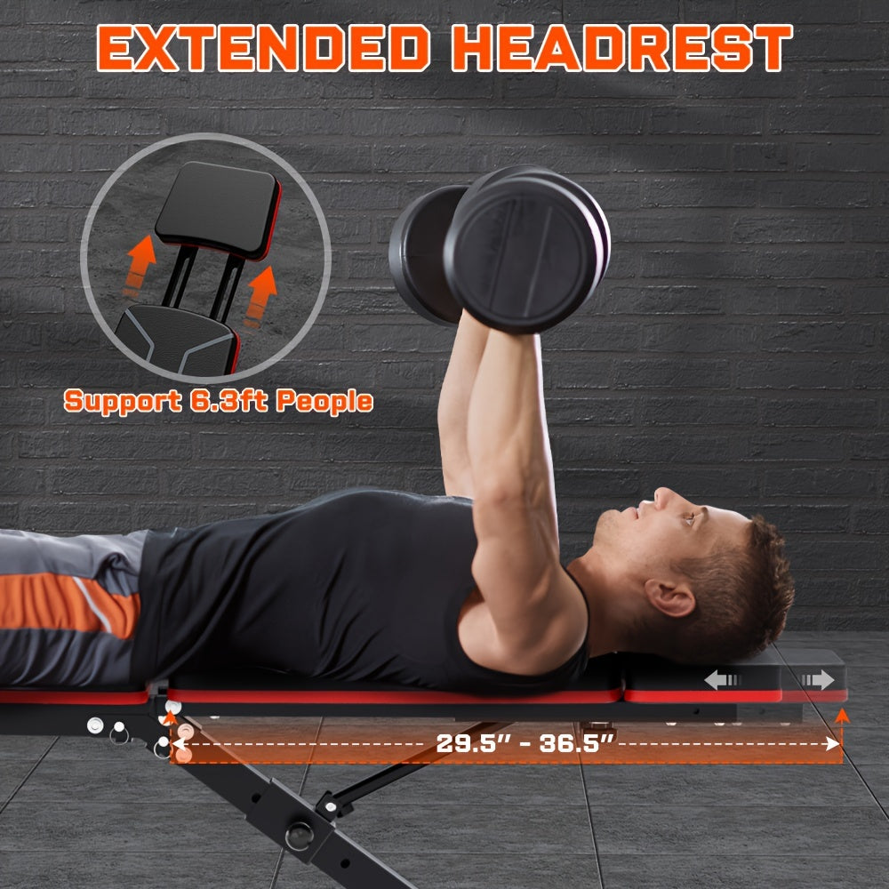 Workout Bench For Home Gym, Foldable Incline Decline Benches For Full Body Workout 770lbs