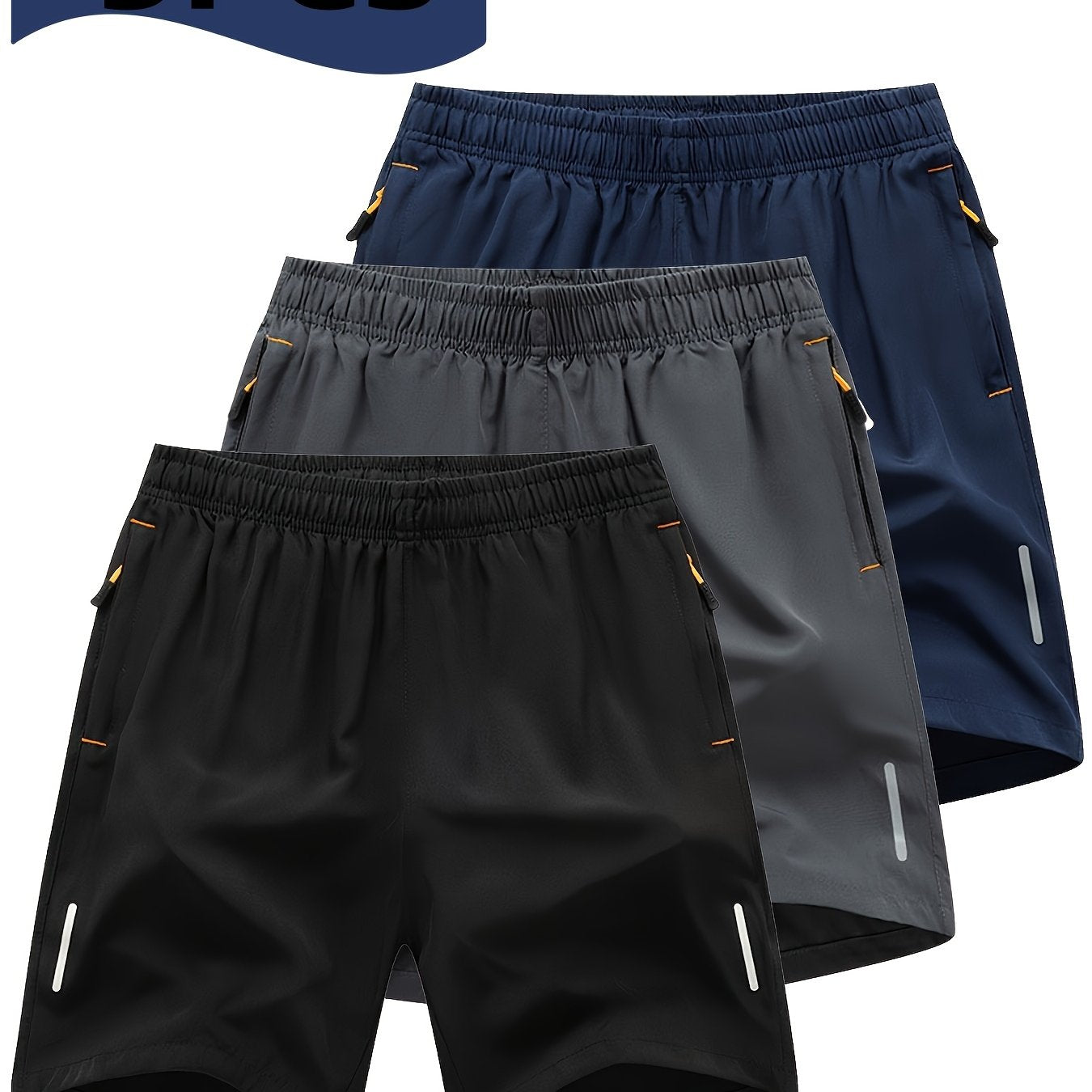Men'S Three-Piece Set of Casual Sports Shorts