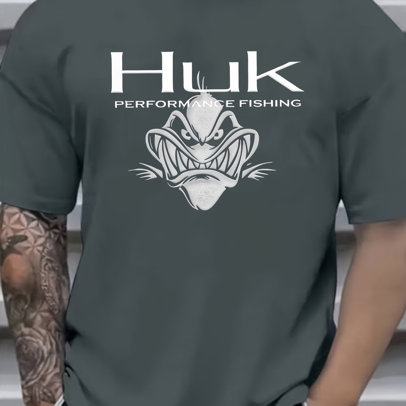 Men's HUK Performance Fishing Graphic T-Shirt - Black Casual Summer Outdoor Wear