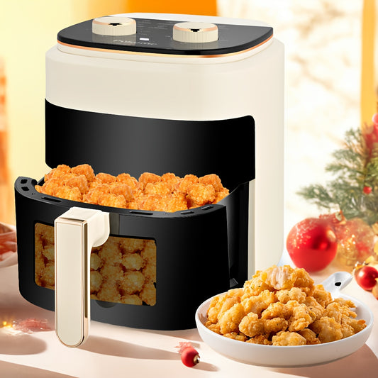 SUSTEAS 4QT Air Fryer 8-in-1 Adjustable Temp Beige