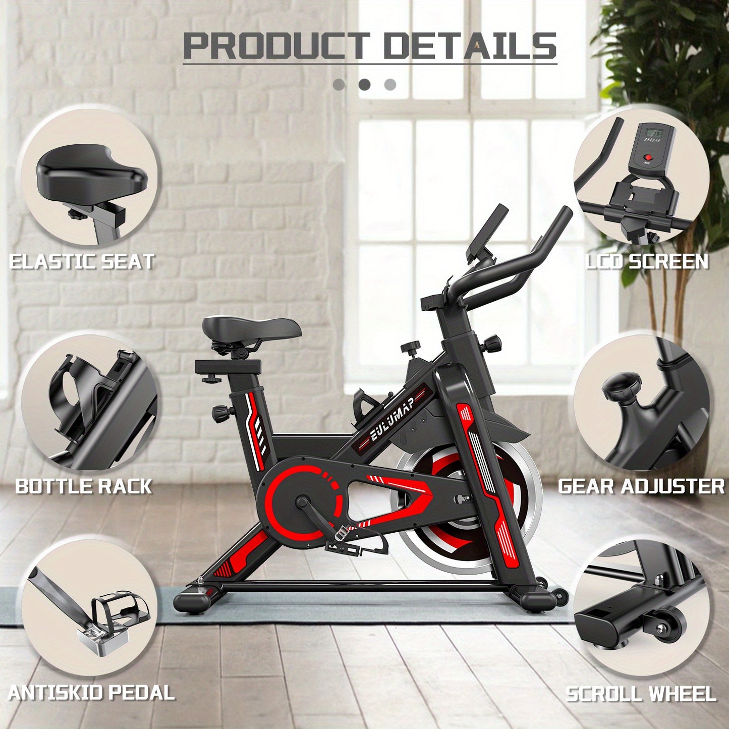 Exercise Bike with Digital Display & Comfortable Seat Cushion