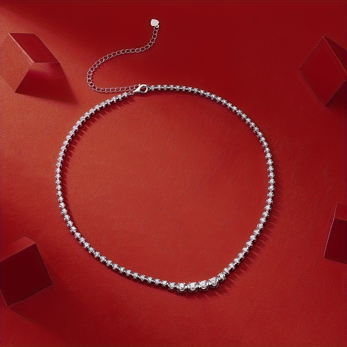 S925 Silver 18k Gold Plated Moissanite Necklace Blazing