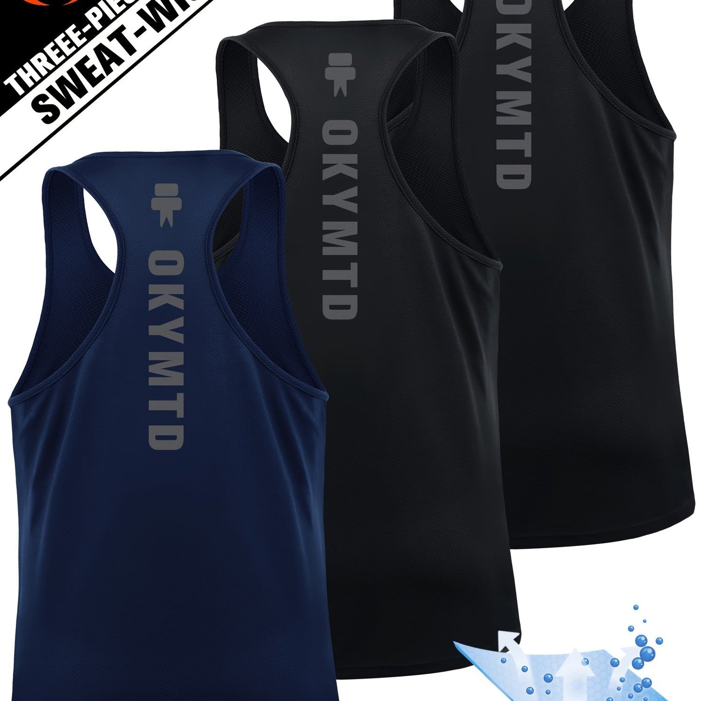 Quick Dry Men's Athletic Tank Tops by Unknown Brand - 3 Pack