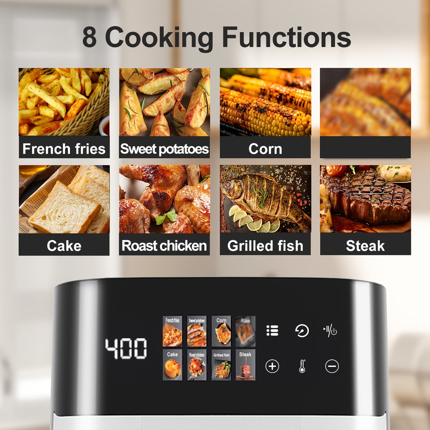 5-Quart Large Capacity Air Fryer With 8 One-Touch Preset Functions