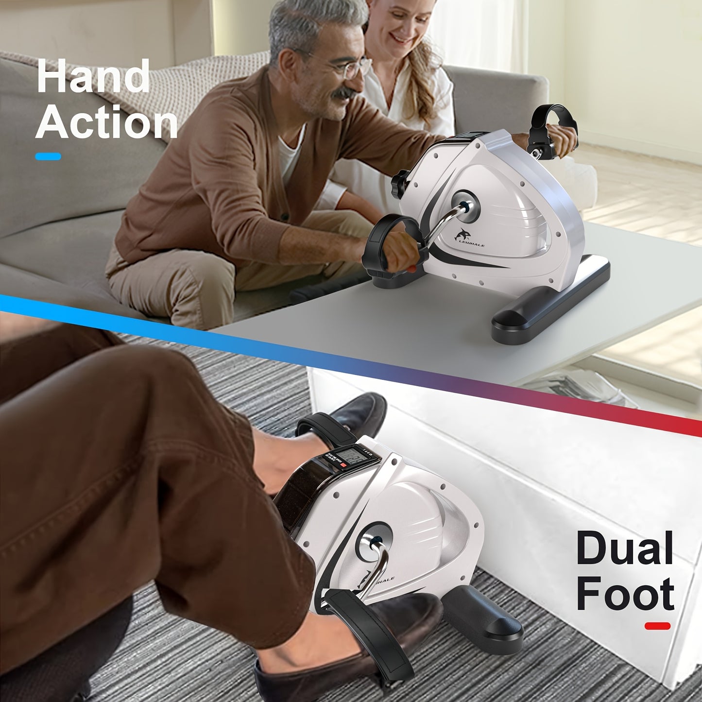 Under-Desk Pedal Trainer with Digital Display and Adjustable Resistance