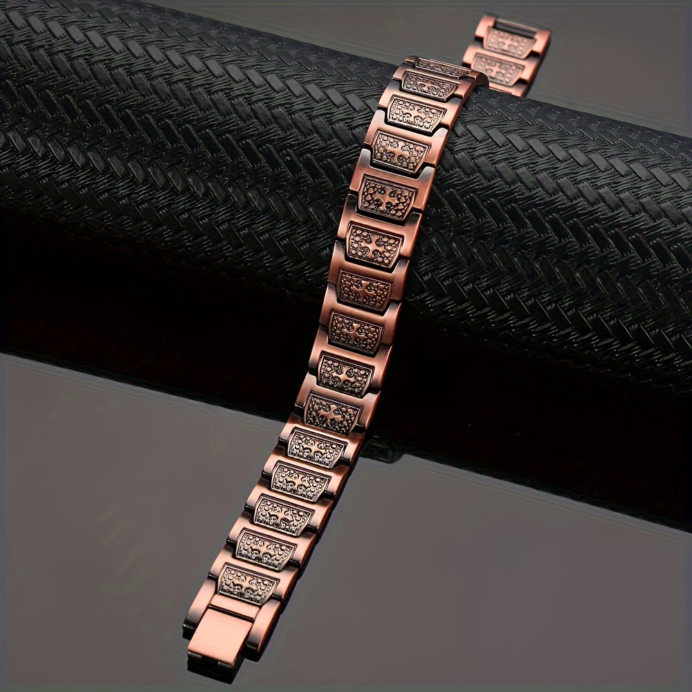 Copper Magnetic Men's Adjustable Bracelet With Sizing Tool
